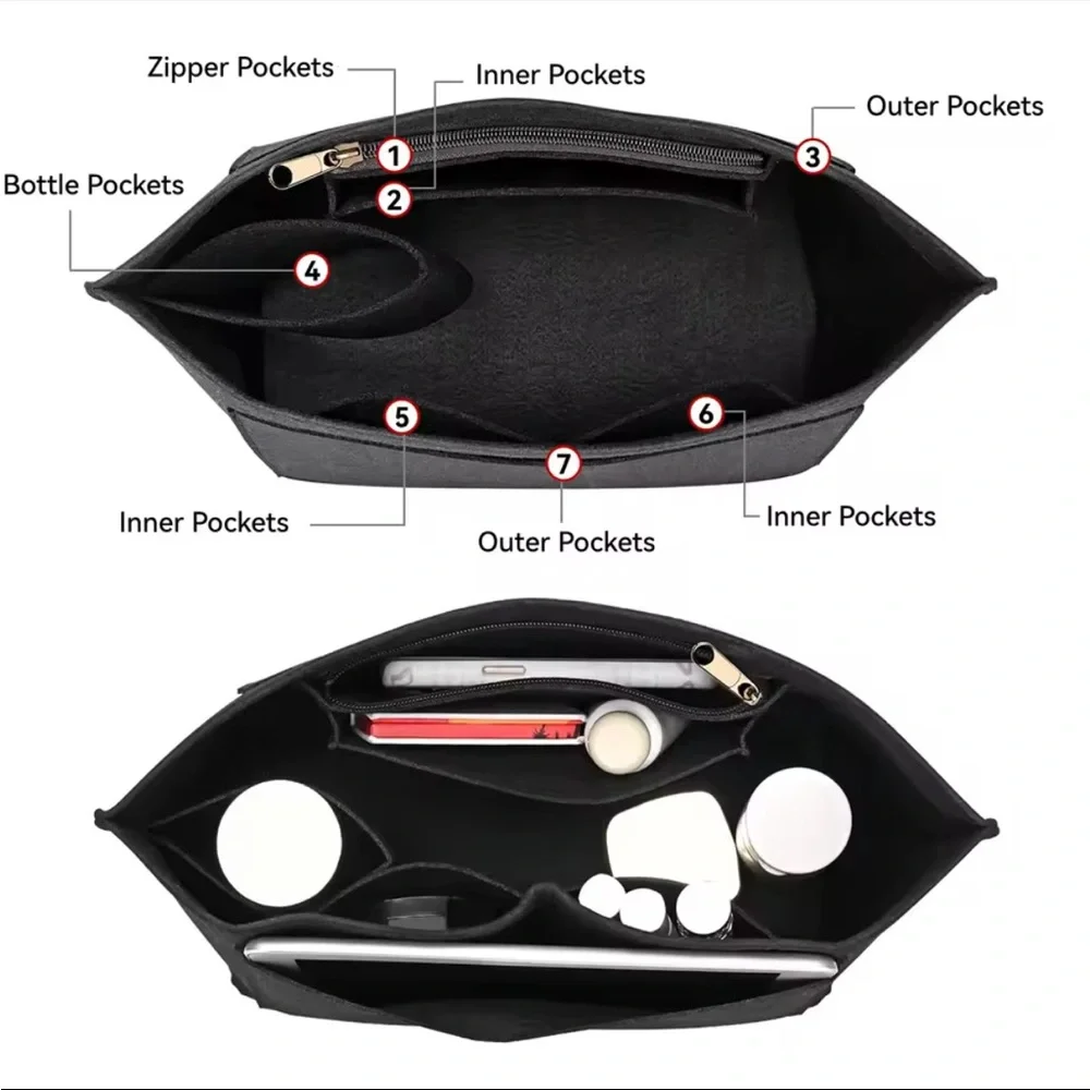 Longchamp Small Le Pliage Pouch Purse Felt Handbag Bag Insert Organizer